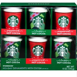 Starbucks holiday ornaments with cocoa set of 6